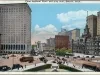 Postcard - First National Bank and City Hall, Detroit, Mich.