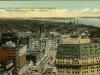 Postcard - Detroit, Mich., looking East from Dime Bank Building, Detroit River and Belle Isle in distance.
