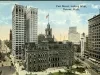 Postcard - Fort Street looking West, Detroit, Mich.