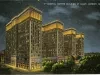 Postcard - General Motors Building at Night, Detroit, Mich.