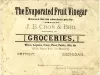 Card, Store - Evaporated Fruit Vinegar
for sale at J. B. Cron & Brothers Groceries