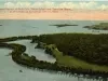 Postcard - Upper Portion of Belle Isle, Peche Island and Canadian Shore, as seen from an Aeroplane, Detroit, Mich.