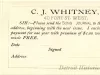 Advertisement - C. J. Whitney