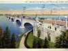 Postcard - New Belle Isle Bridge, View from island Detroit, Mich.