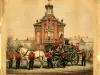 Lithograph - Phoenix Steam Fire Engine No. 3 of Detroit as it apeared in the funeral procession of the late President Lincoln, April, 25th 1865. Presented by Robert Meginity