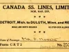Ticket, Transportation - Canada SS. [Steamship] Lines, Limited
Nor. Nav. Div. [Northern Navigation Division]