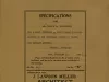 Specification - Specifications for Mr. Martin L. Holzhauser for a Brick Veneered, 12 Family Flat Building Located on the Southeast Corner of Toledo and Cavalry Avenues, Detroit, Michigan.