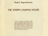 Booklet - The Detroit Historical Society Presents a Series of Historic Reproductions The Joseph Campau House