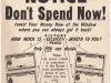 Poster - United States Treasury Notice - Don't Spend Now!"