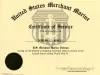 Certificate, Achievement - United States Merchant Marine Certificate of Service