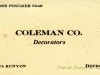 Card, Business - Coleman Co. Decorators