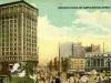 Postcard - Woodward Avenue and Campus Martius, Detroit, Mich.