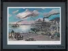 Print - Detroit Riverfront, Moonlight Cruise on the Steamer, Ste. Claire in 1929
