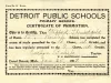 Certificate, Achievement - Detroit Public Schools
Primary Grades
Certificate of Promotion