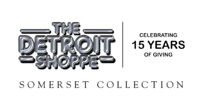 The Detroit Shoppe logo with "Celebrating 15 Years of Giving" and "Somerset Collection."