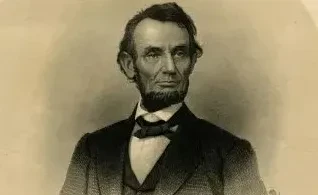 Engraving of Abraham Lincoln, looking to the side.